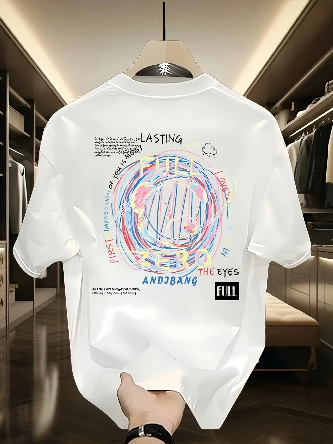 

Men'S Summer Heavy Short-Sleeve T-Shirt with Trendy Prints, Versatile Korean And Japanese Style