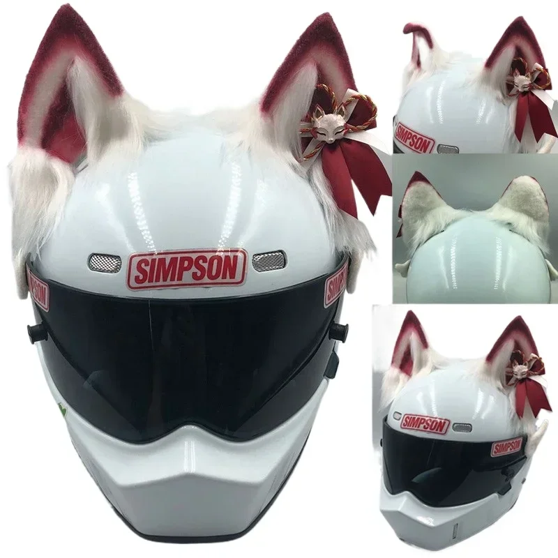 DOSEEI Fox Ears Helmet Ornament Motorcycle Rider Ski Helmets Cat Wolf Ear High-profile Decoration Cascos Para Moto