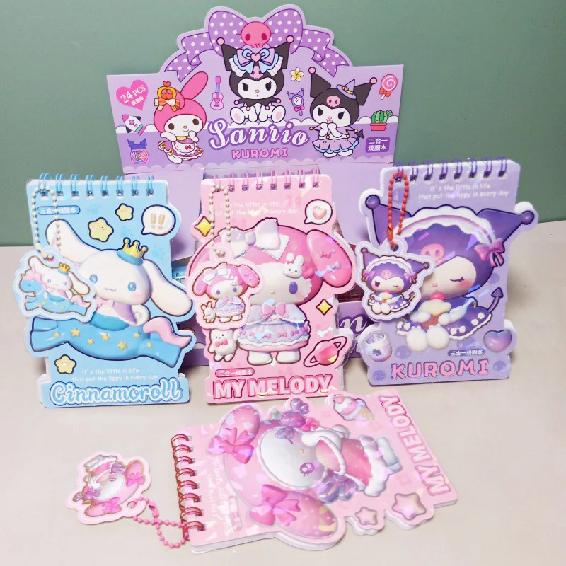 

12pcs/lot Sanrio Kuromi Melody Cinnamoroll Coil Notebook Cute Portable Note Book Diary Planner Stationery Gift School Supplies