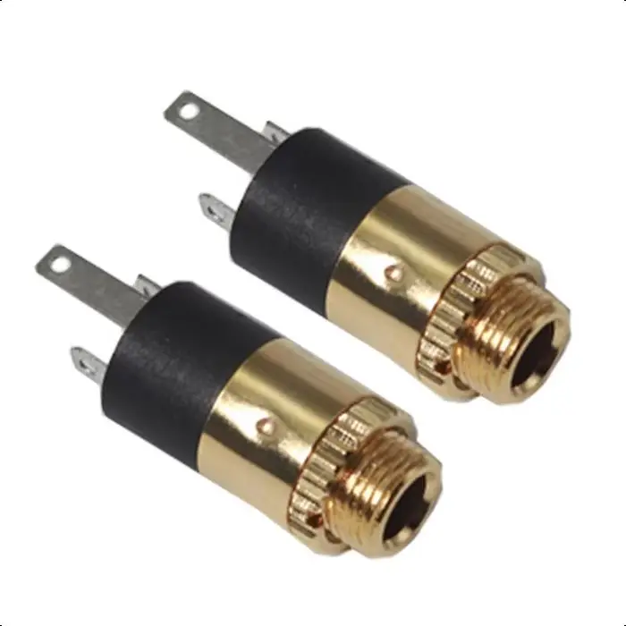 【20-2PCS】3.5MM Cylindrical Socket PJ-392 Stereo Female Socket Jack With Screw 3.5 Audio Video Headphone Connector  GOLD PLATED