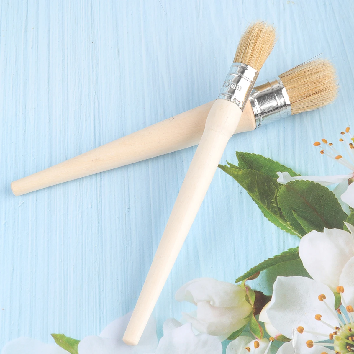 

2 Pcs Paint Brush Round Paintbrush Brushes Fence Painting for Home Wall Decorating