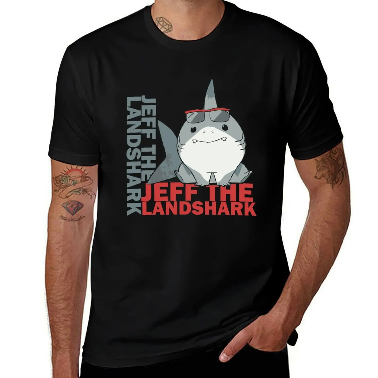 

jeff the landshark T-Shirt man graphic t shirt t shirts for man slim fit T-Shirt