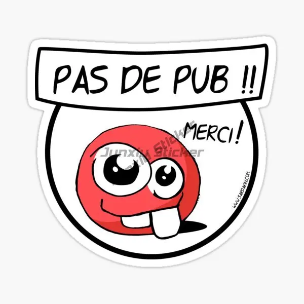 

STOP PAS DE PUB MERCI DIY Car Stickers Vinyl Self-adhesive Decal