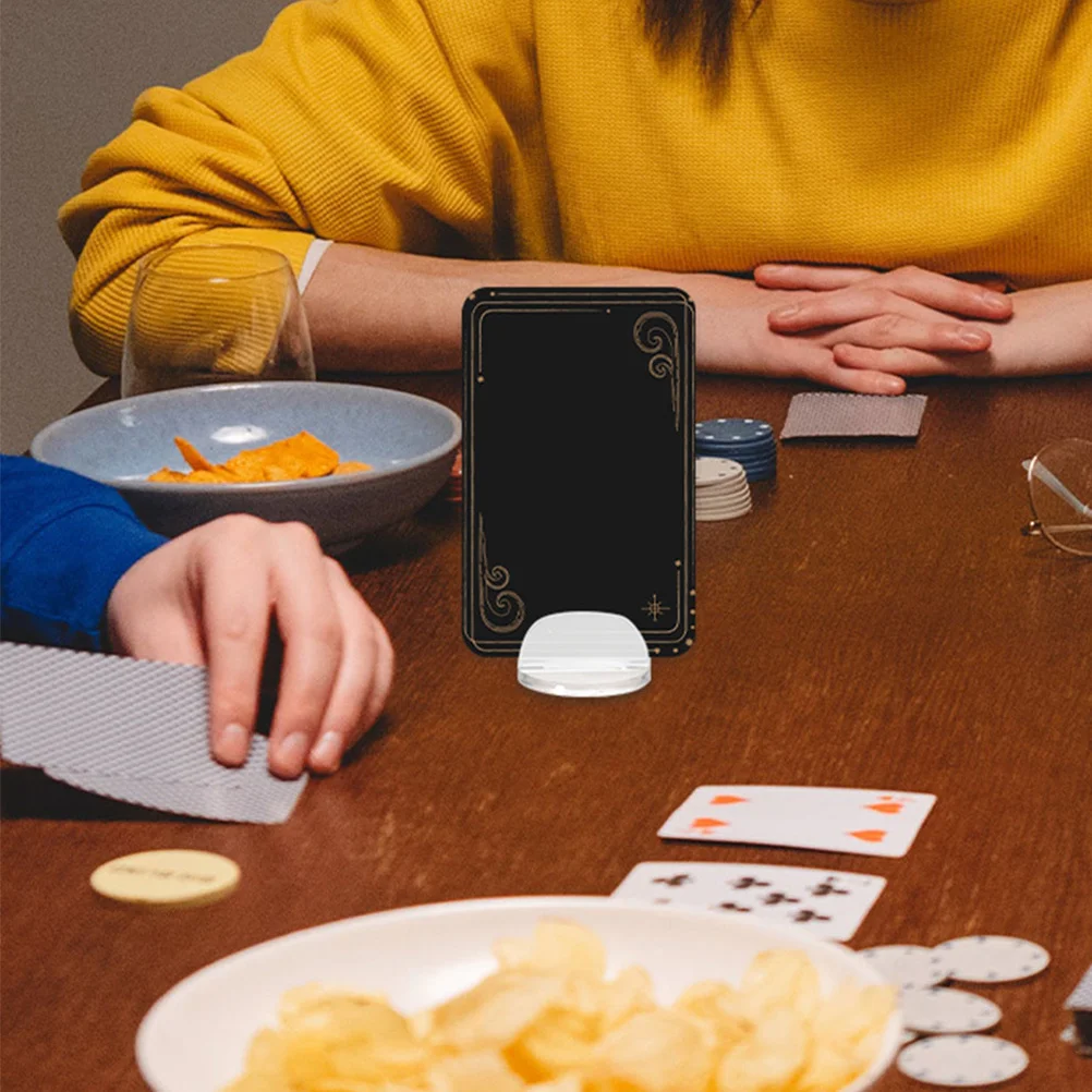 

100Pcs Desktop Game Card Holders Transparent Round Base Stable Board Stand for Table Organization Place Card Holders