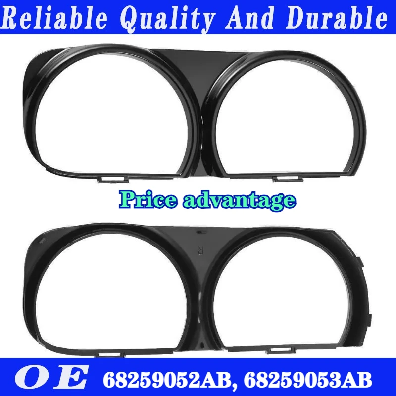 

A pair High quality Front Headlight Lamp Bezel Trim Cover LH &RH For Dodge Challenger 2015-2021 68259052AB, 68259053AB