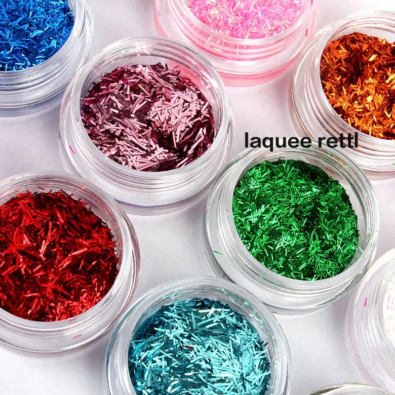 12 colori nastro Glitter per unghie polvere decorazioni per Manicure per unghie strumento per Nail Art con Glitter di moda