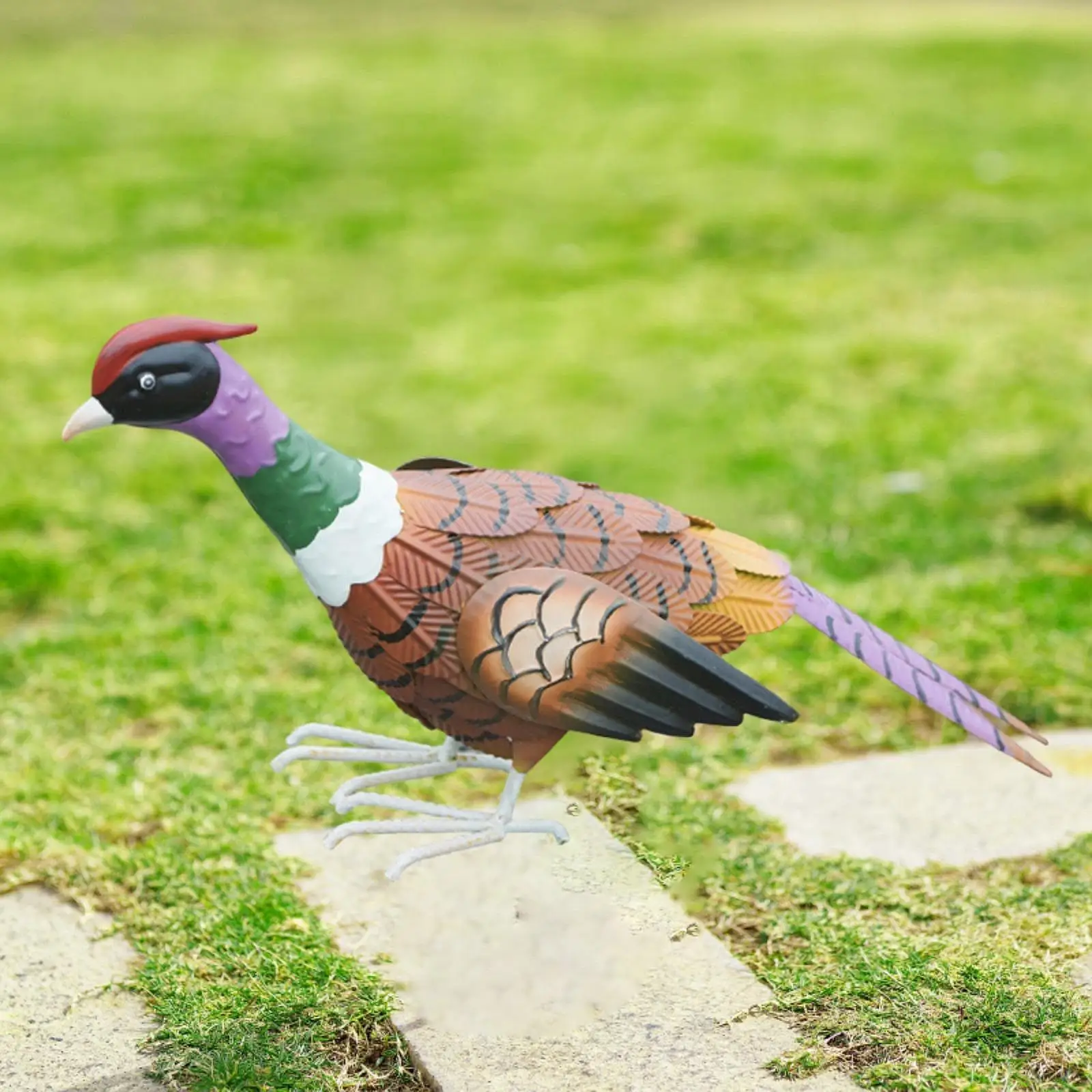 

Pheasant Sculpture Yard Art Lifelike Realistic Outdoor Decoration Yard Metal Lawn Garden Statue Animal Figurine Lawn Ornament