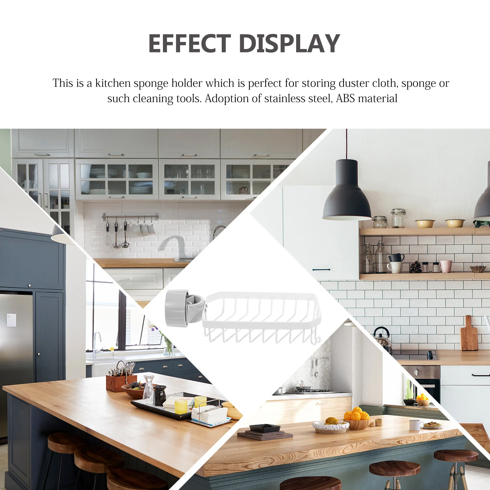 

Kitchen Sponge Drain Rack Stainless Steel ABS Multifunctional Faucet Holder Sink Organizer Soap Dishcloth Storage Kitchen