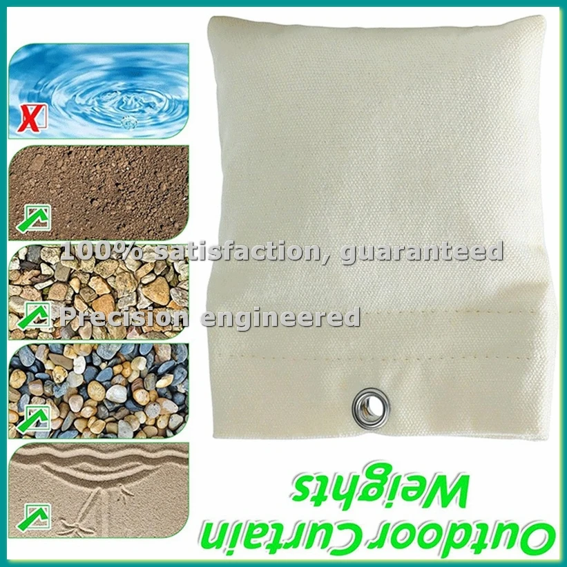 8 Pack Outdoor Curtain Weights, 15oz Outdoor Curtain Sandbag Weighted Bags Drapery Weights Bottom Curtain Weights Bags-A46I