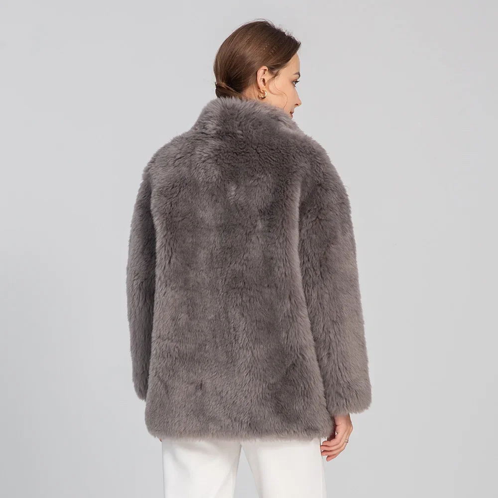 2023 Nieuwe Vrouwen Echte Wollen Jassen Winter Mode Shearling Jassen Dame Lamsbont Kleding Van Topkwaliteit 100% Wol