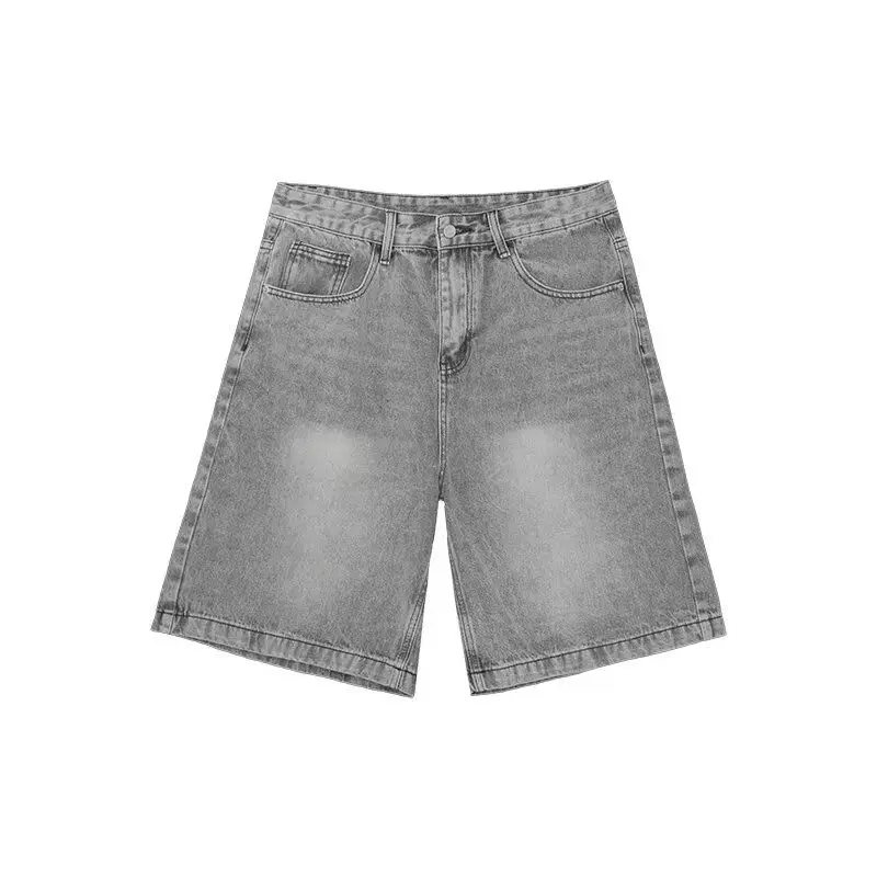 Niche Old Washed High-end 2026 Denim Shorts Men's Summer Thin Straight Half Retro Medium Pants Menswear Clothing Work Pants Men