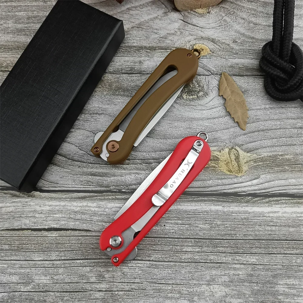 High Quality HUAAO GC04 Folding Pocket Knife D2 Blade G10 Handle EDC Outdoor Survival Camping Hiking Hunting Cutting Tools