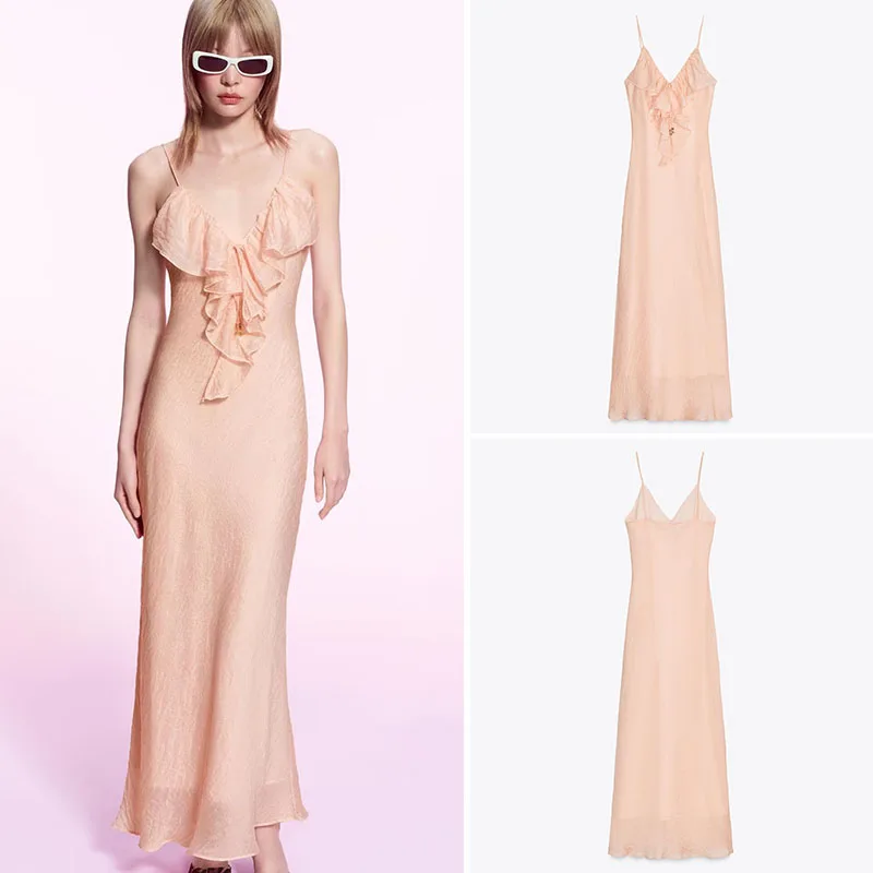 Verão nova chegada feminina midi dr za2025 roupa interior em camadas sle 502907 63 rua sle vela cor