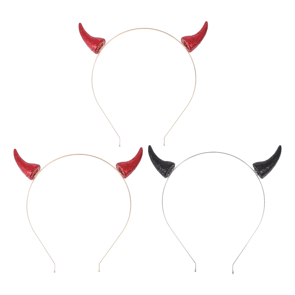 

3 Pcs Halloween Headband Headbands Adorable Horns Ear Props Cosplay Hair Environmental Protection Welding Zinc Alloy