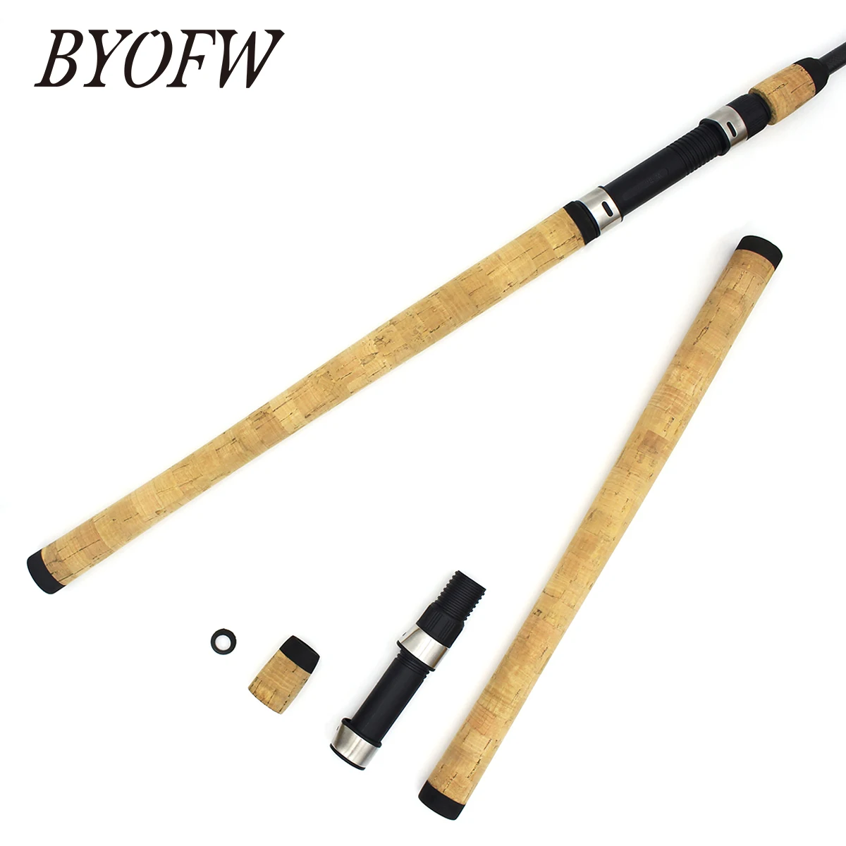 Imagem -04 - Byofw-longo Spinning Pesca Rod Handle para a Construção do Pólo Faça Você Mesmo Repair Grip Carretel de Plástico Substituição do Assento Cortiça Composite Set