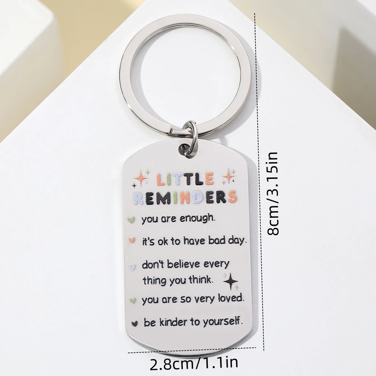 1Pc Inspirational Gift Keychain - You Are Enough Keychain, Reminder Keychain, Men's and Women's Inspirational Gifts