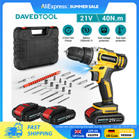 DAVEDTOOL Cordless Impact Drill Screwdriver 21V Lithium Electric Drill Driver Power Tool Multifunction Household Tool for Makita