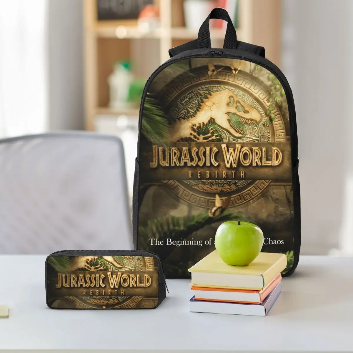 3Pcs Jurassic World Backpack Set for Girls Boys Pen Bags Bookbag Sets with Lunch Box For School Students Knapsack