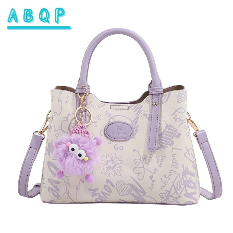 

New Women's Handbag Luxury Brand Fashion Trend Women's Shoulder Messenger Bag Cartoon Printing Casual Women's Bag High Quality