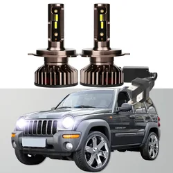 2Pcs Led Headlight Bulb For Jeep Cherokee KJ 2002-2007 Headlight Bulb High Low Beam Canbus White Bright Auto Lights