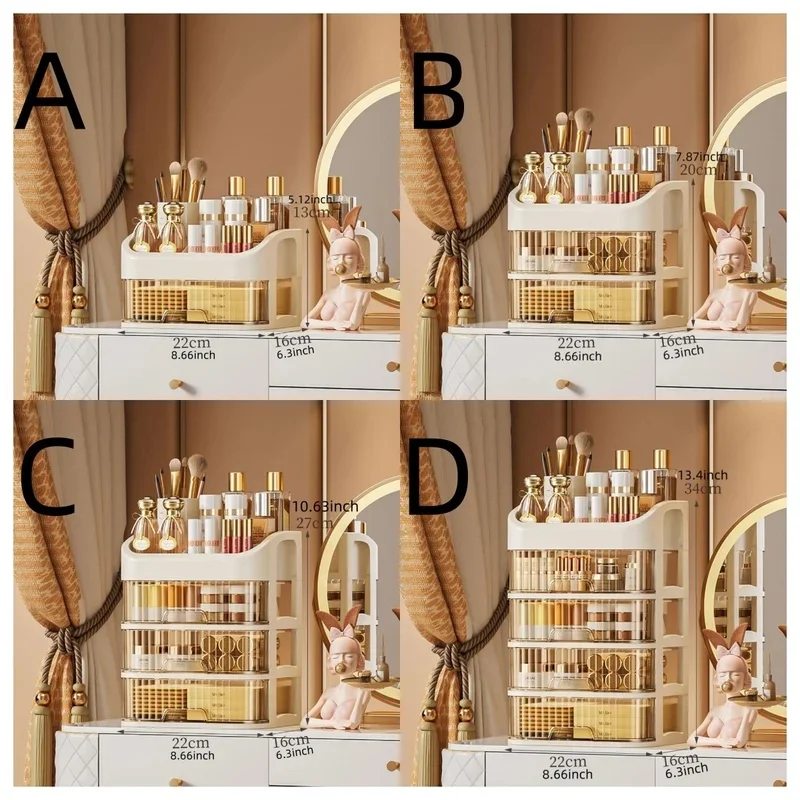 1pc Multi-Layer Makeup Storage Box Cosmetic Organizer for Skincare Eyeshadow Lipstick Dresser Bathroom Bedroom