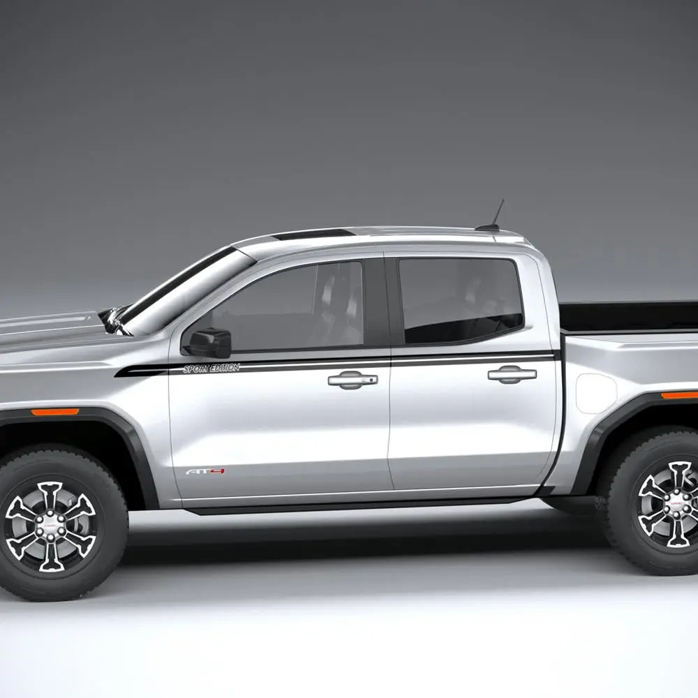 

2X Decal Sticker Vinyl Up Side Racing Stripes Sport Edition Graphics Compatible with GMC Canyon Denali