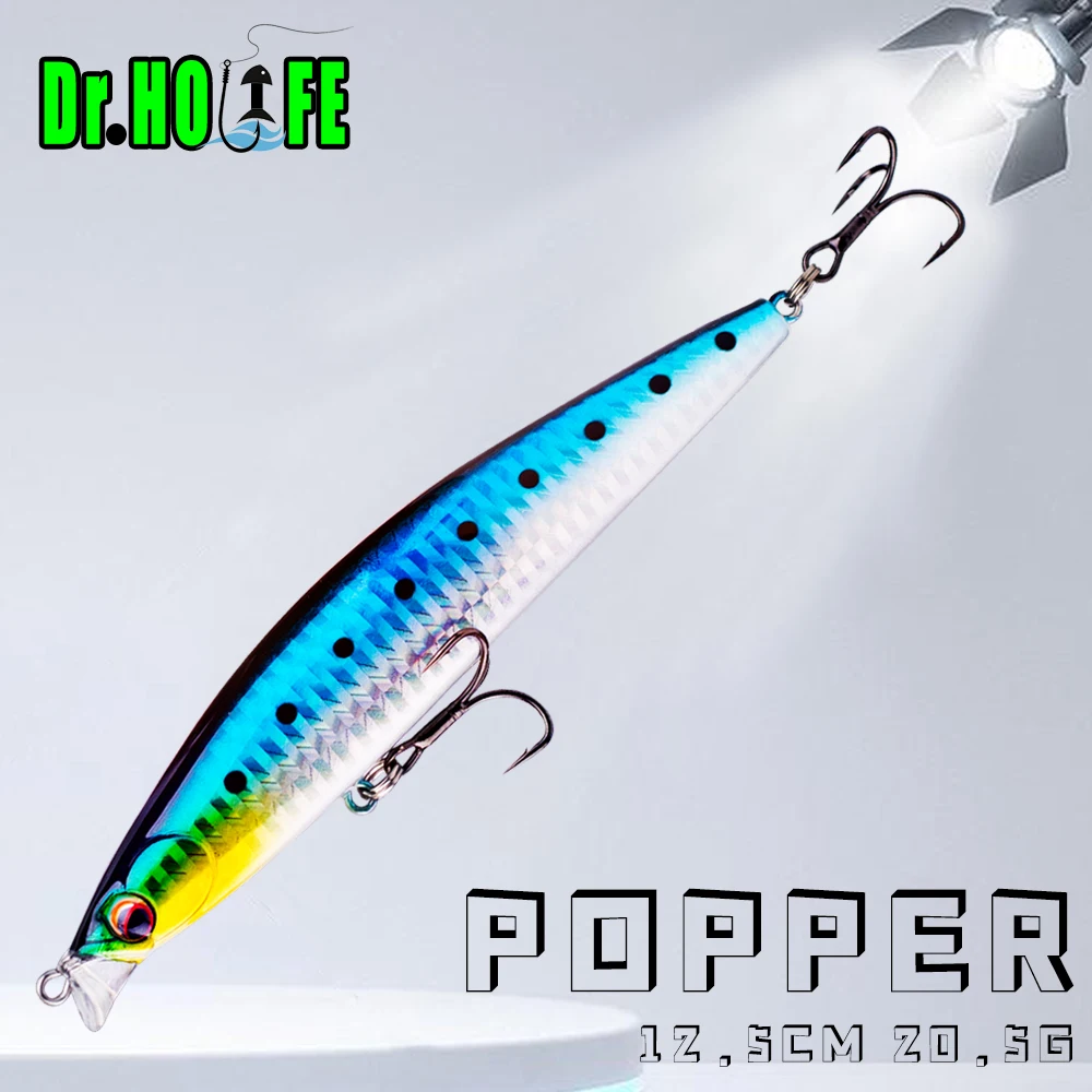 

Dr.Holife 1PCS Popper Bait 12.5CM 20.5G Artificial Bait Hard Plastic Popper Fishing Lure Saltwater Topwater Baits Popper Bodies