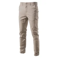 AIOPESON Algodón informal Pantalones de hombre Color sólido Ajustado Pantalones de hombre nueva primavera otoño Alta calidad pantalones de negocios clásicos hombres