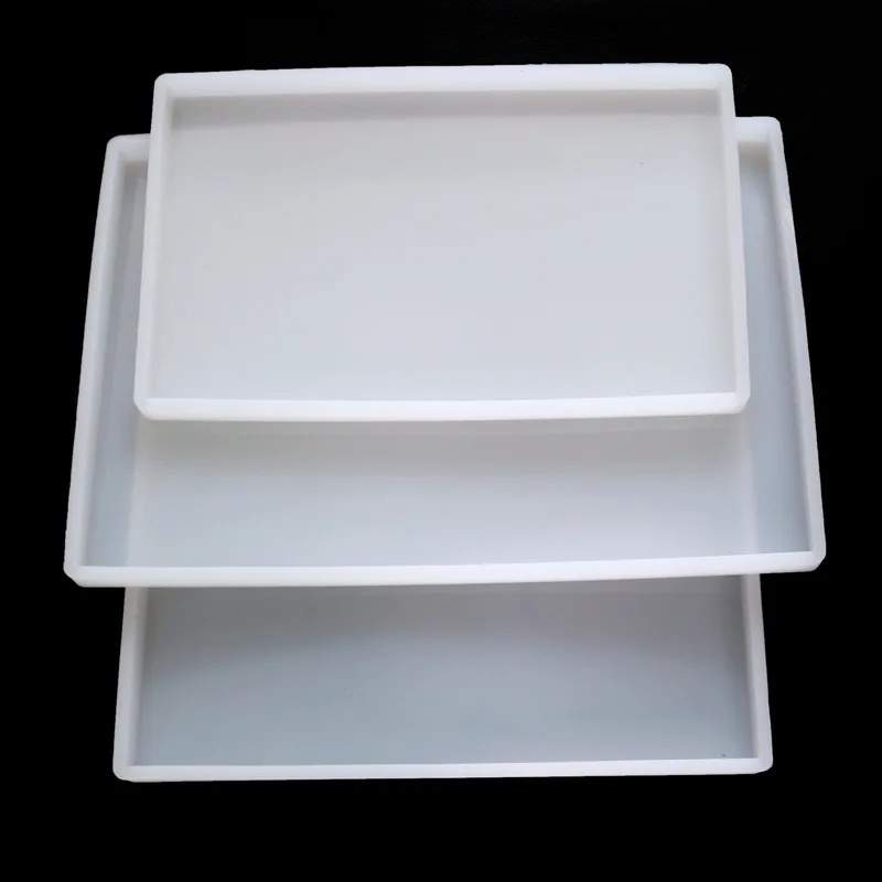 Large Rectangle Tray Silicone Molds Square Crystal Epoxy Resin Mold DIY Fruit Tea Plate Tabletop Ornament Mold