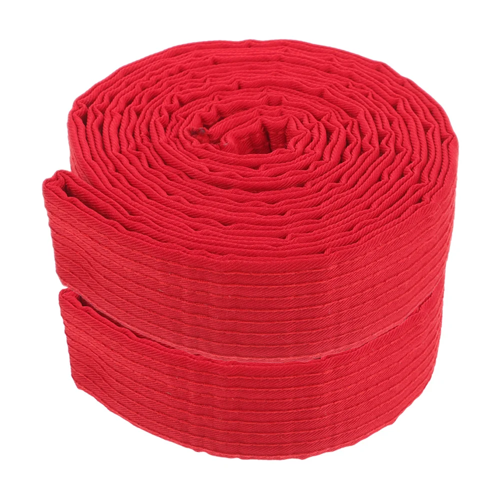 

1 Pair Taekwondo Belt Red For Kids Adults Cotton Martial Arts Training Gear Colored Ranking Practice Judo Karate Classes