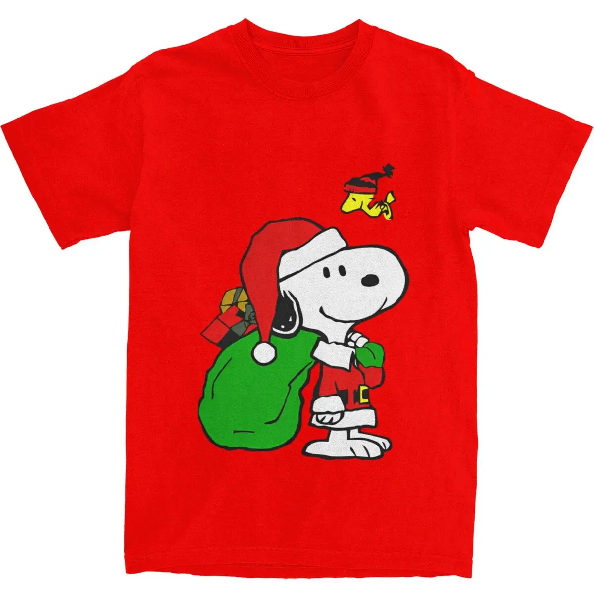 Christmas Snoopy (1) T-Shirt Men Vintage 100% Cotton T-Shirts Summer Comfortable Fashion Tee Shirt Hot Sale Plus Size Clothing