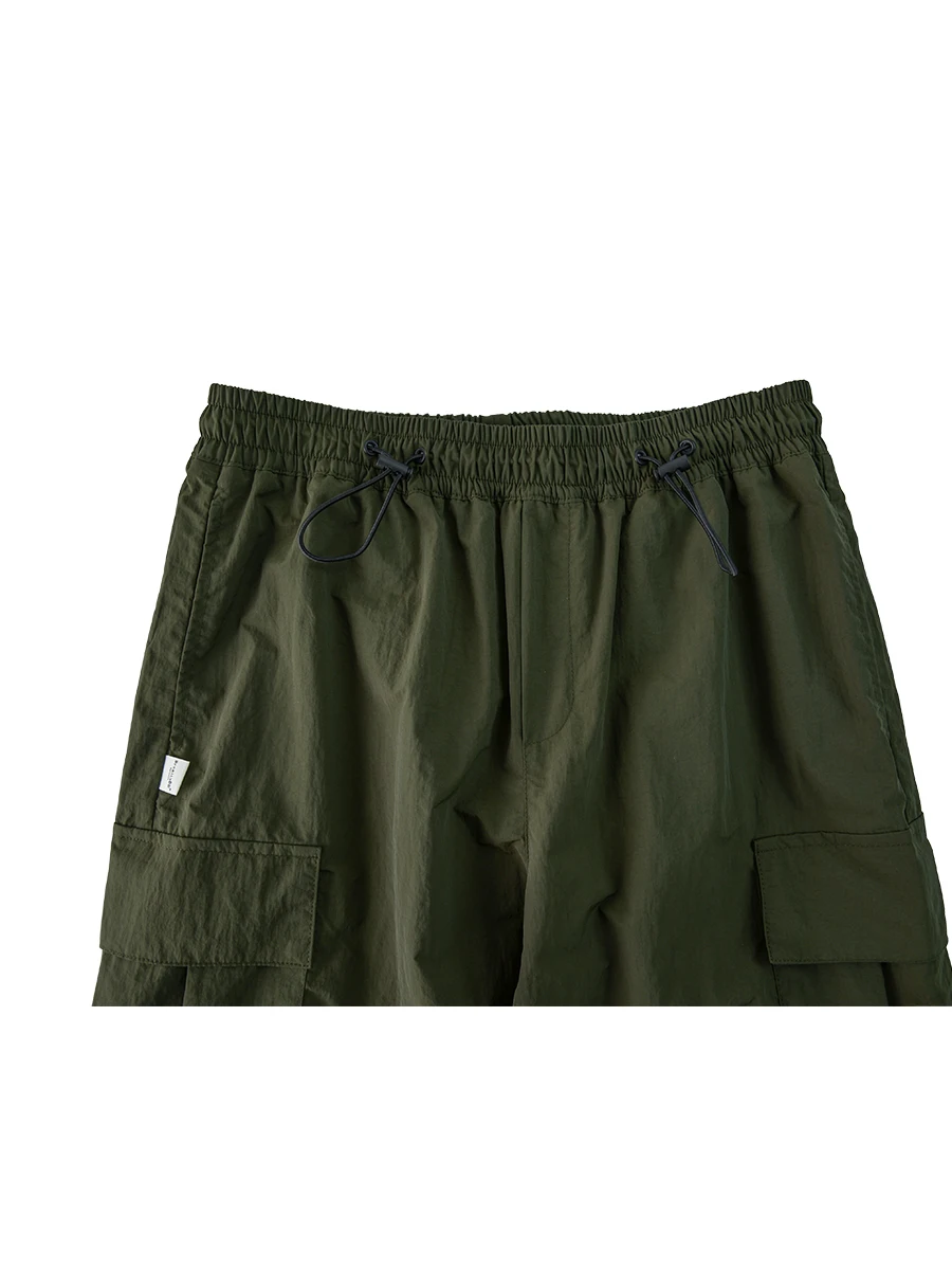 سراويل فضفاضة مناسبة للرجال مع خصر مرن وأدوات متعددة، سراويل عمل طويلة كاجوال شبابية لموسم الصيف