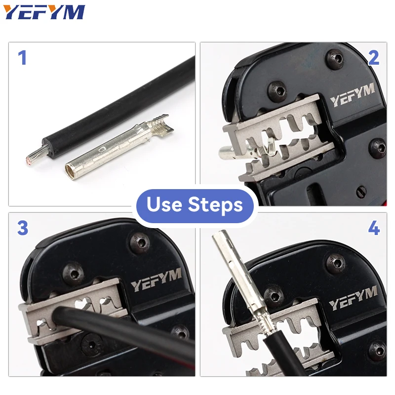 Solar Crimping Tool YFP-2546BS Pliers For MC2.5/4/6/10mmยฒ๏ผ20-7AWG๏ผPV Connector Cable Ratchet Vertical Crimping Pliers YEFYM