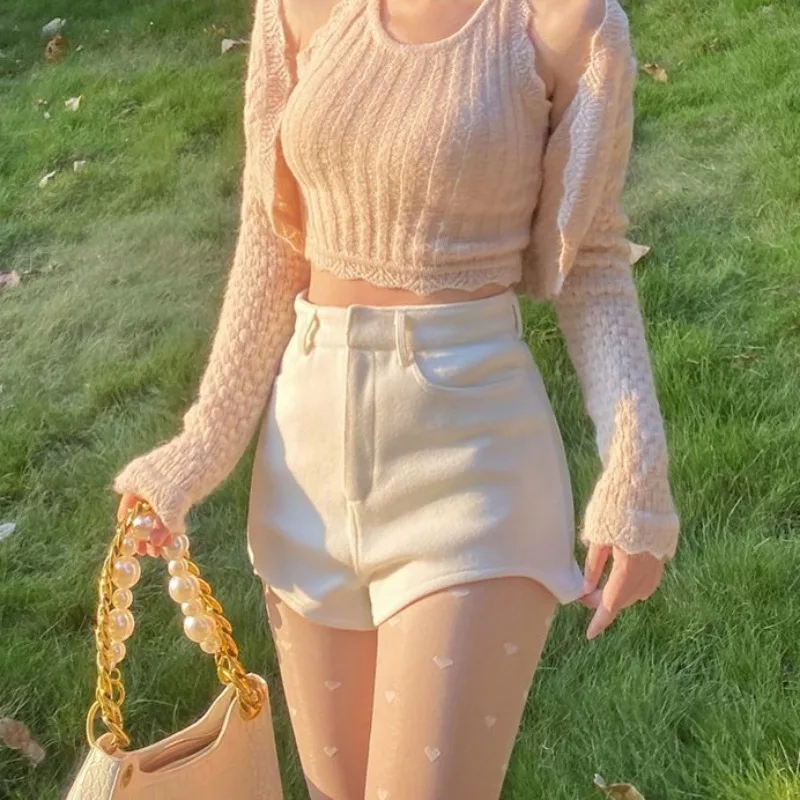 Fashion Shorts Women High Waist Trouser Hotsweet Ins Lady Clubwear Casual Skinny Streetwear Irregular Sexy Spring Solid Holiday