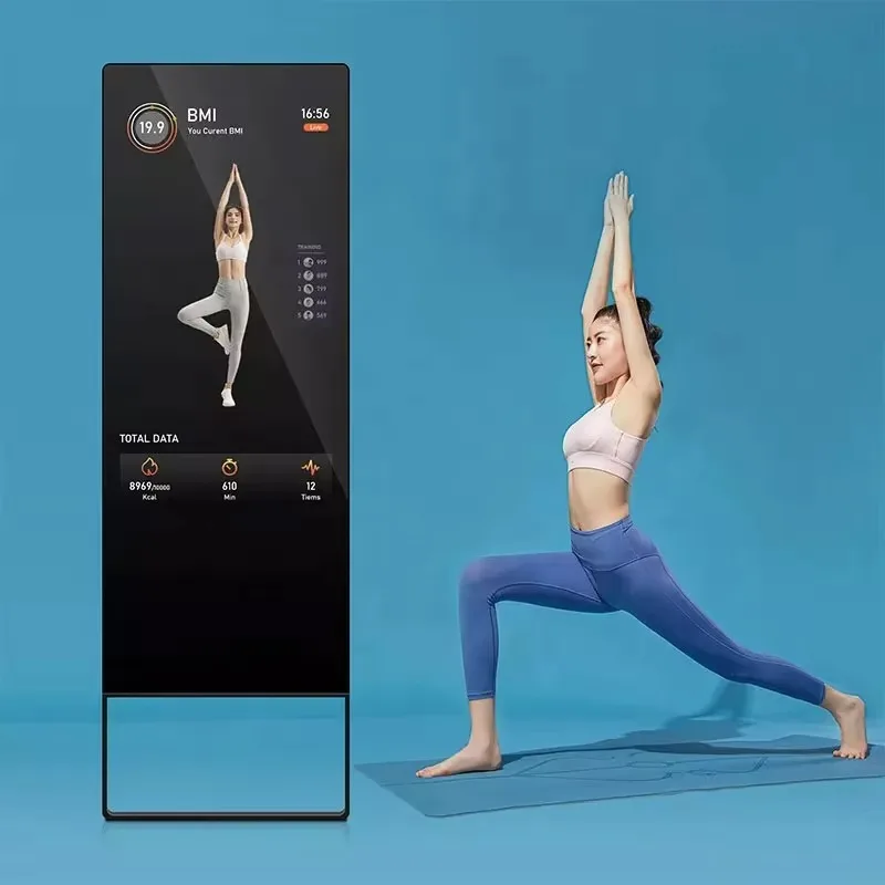 

43 Inch Smart LCD Exercise Mirror Fitness Touch Screen Interactive Ultra Thin Workout Magic Mirror Video Trainer