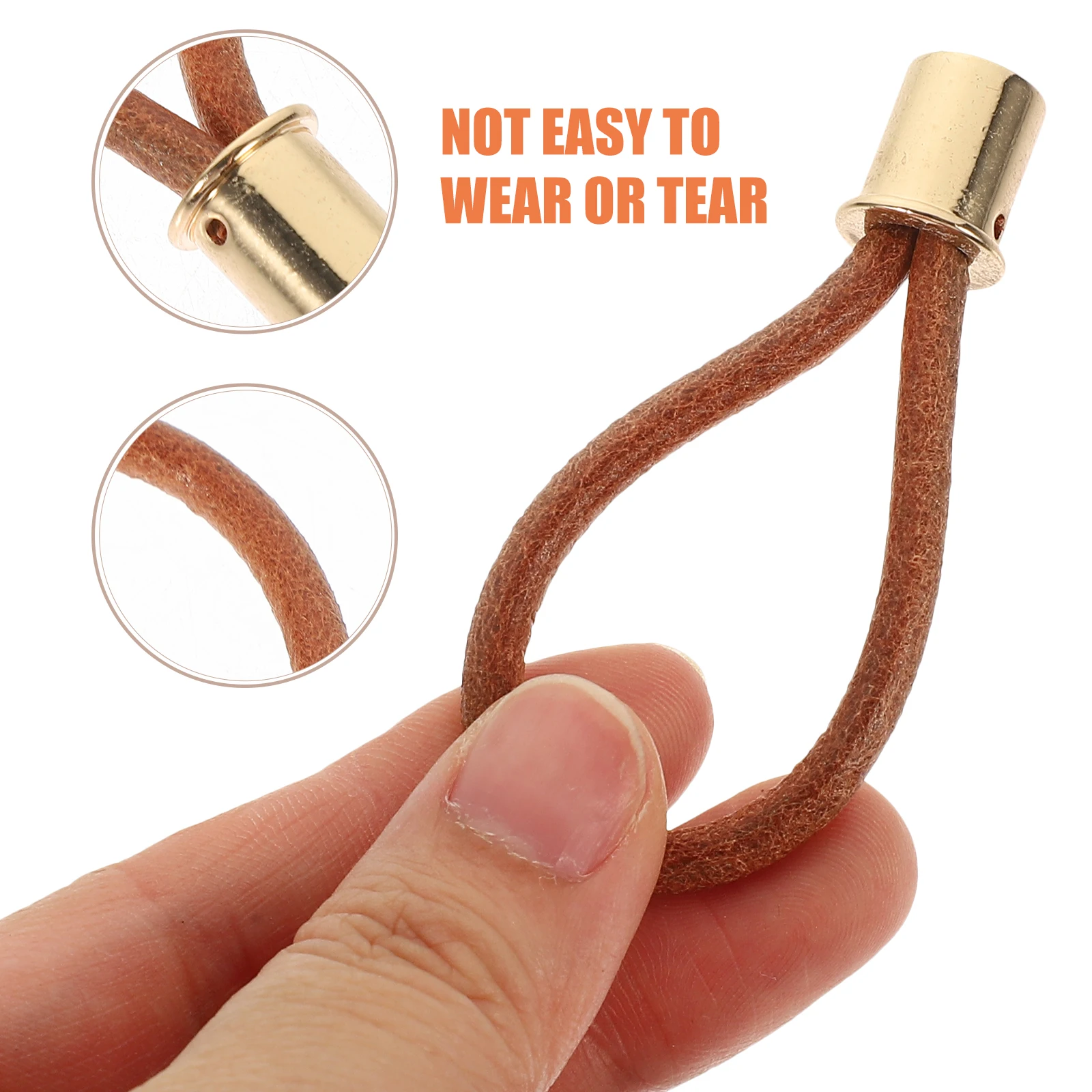 

Fashionable Leather Rope Handle Attic Pulls Minimalist Design Gold Headed Furniture Handles Closet Doors