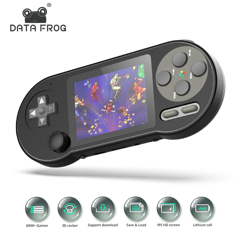 

DATA FROG SF2000 Handheld Game Console Built-in 6000 Games Portable Game Players Classic Mini Retro Video Game for GBA/SNES