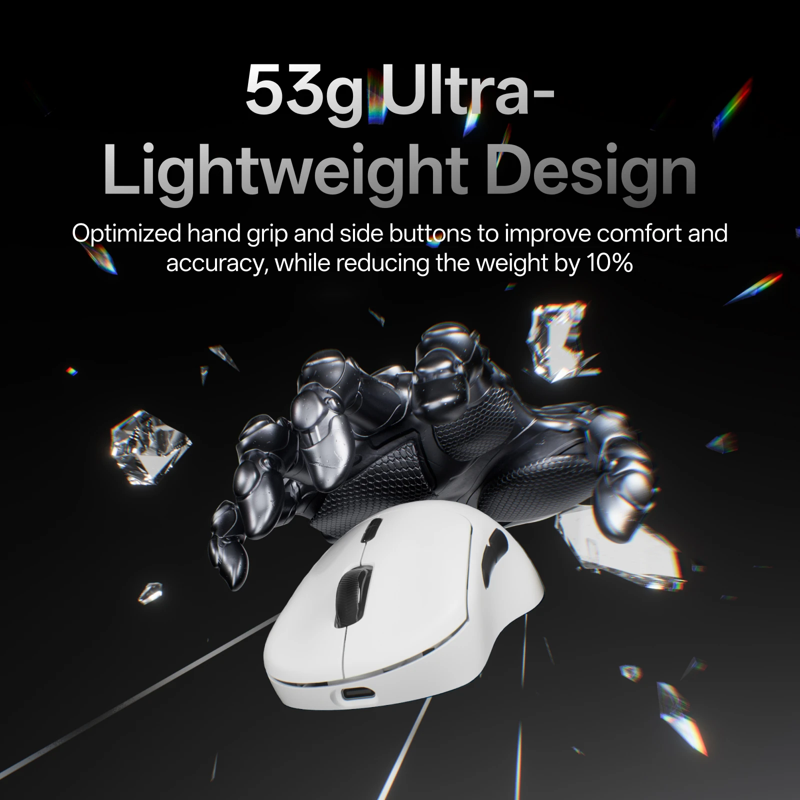 Rapoo VT3 GEN-2 souris de jeu sans fil véritable taux d'érollage sans fil 8K 53g Ultra léger jusqu'à 750 heures d'autonomie Macro compatible