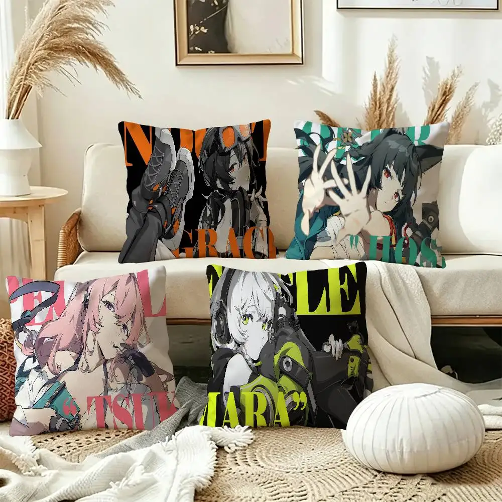 Z-Zenless Z-Zone Zero Office Cushion Pillowcase Car Cushion Cover45X45CM Lumbar Pillowcase Sofa Pillowcover