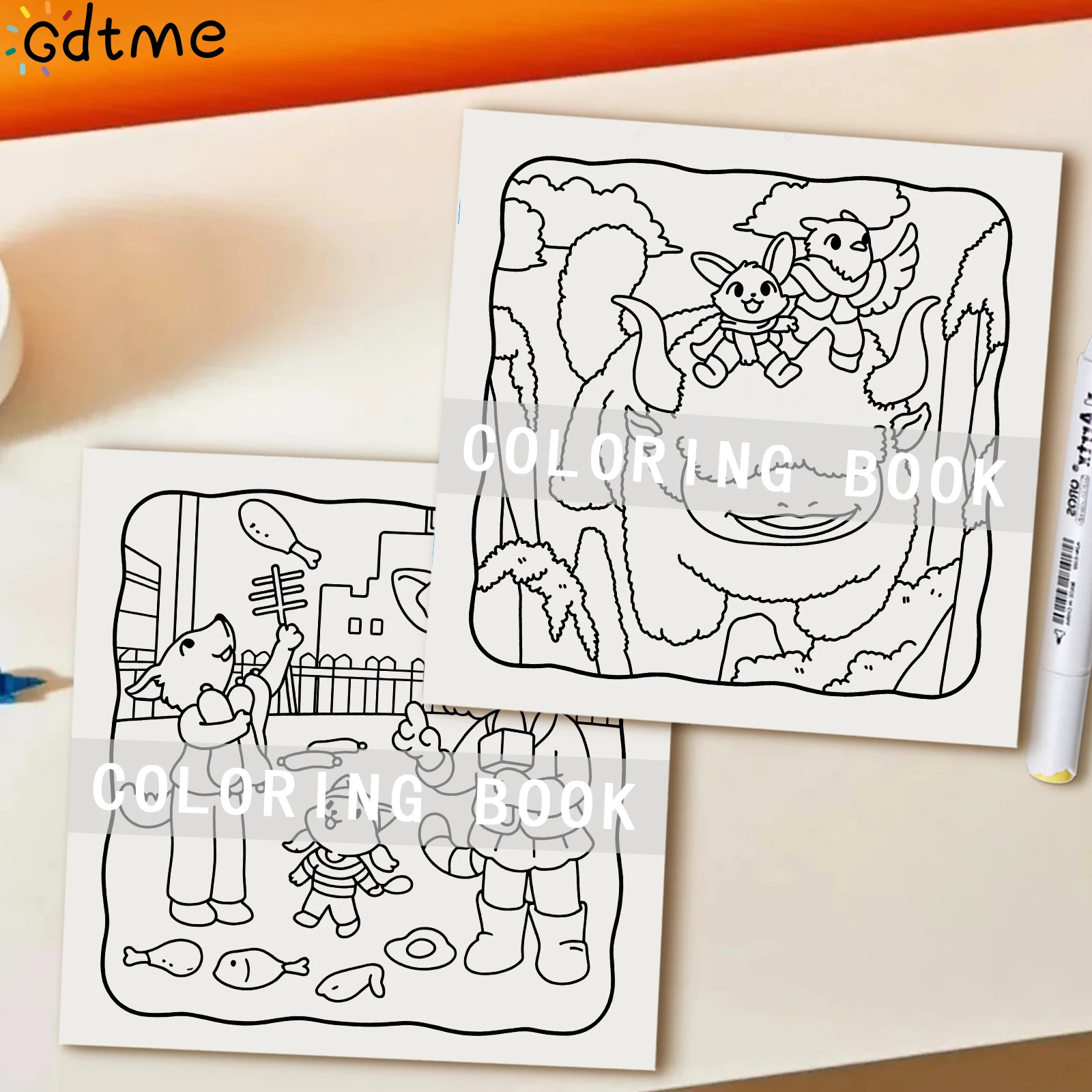 CINEMAL Malbuch für Erwachsene mit Cartoon-Motiven und Einfachen Mustern zur Entspannung DIY Mal- und Zeichenbücher – Detail 8