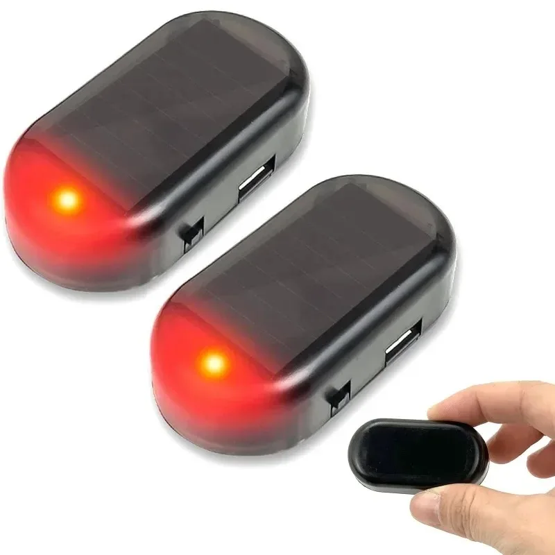 New LED Interior Sensing Lights Automotive Solar Anti-theft Lights Simulation Warning Flashing Lights Alarm Decorative Lights