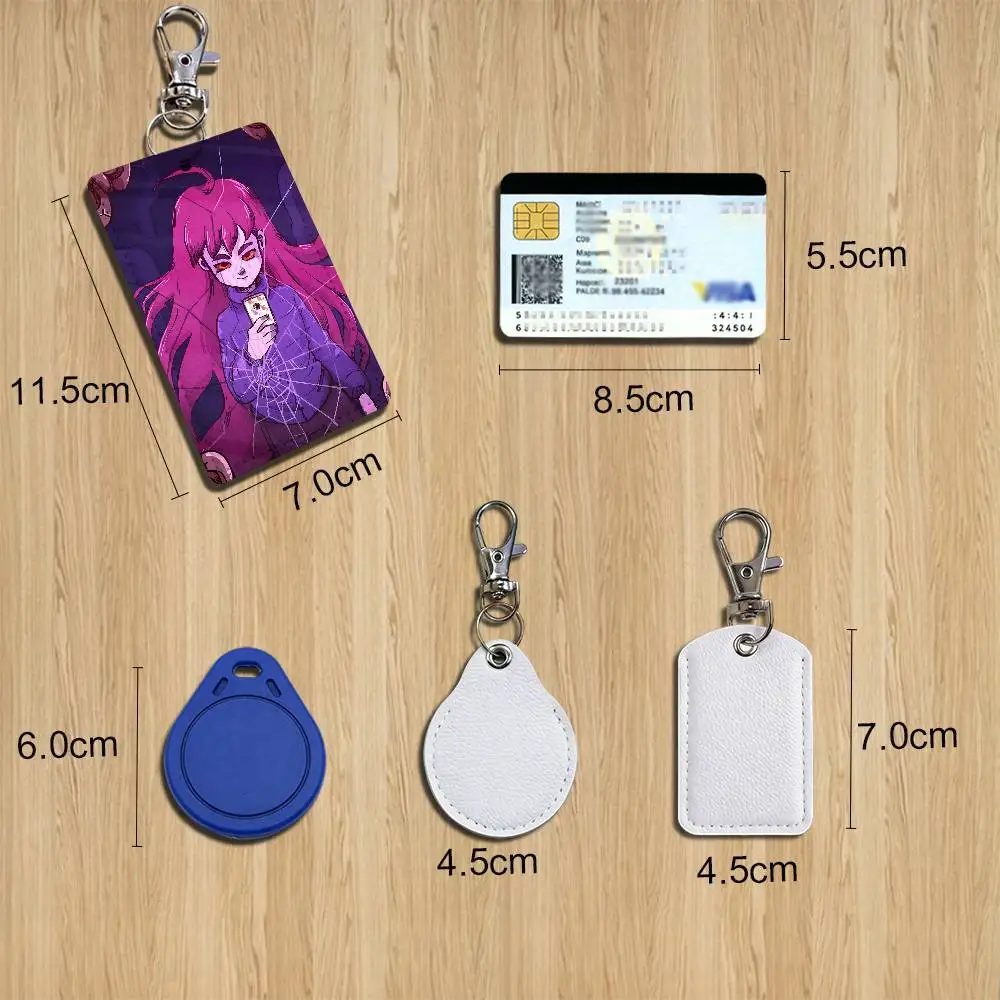 cute Badeline game Celeste Madeline Keychain Holder Suitable For Subway Bank Card Bus Card Case Badge Holder Wallet Card