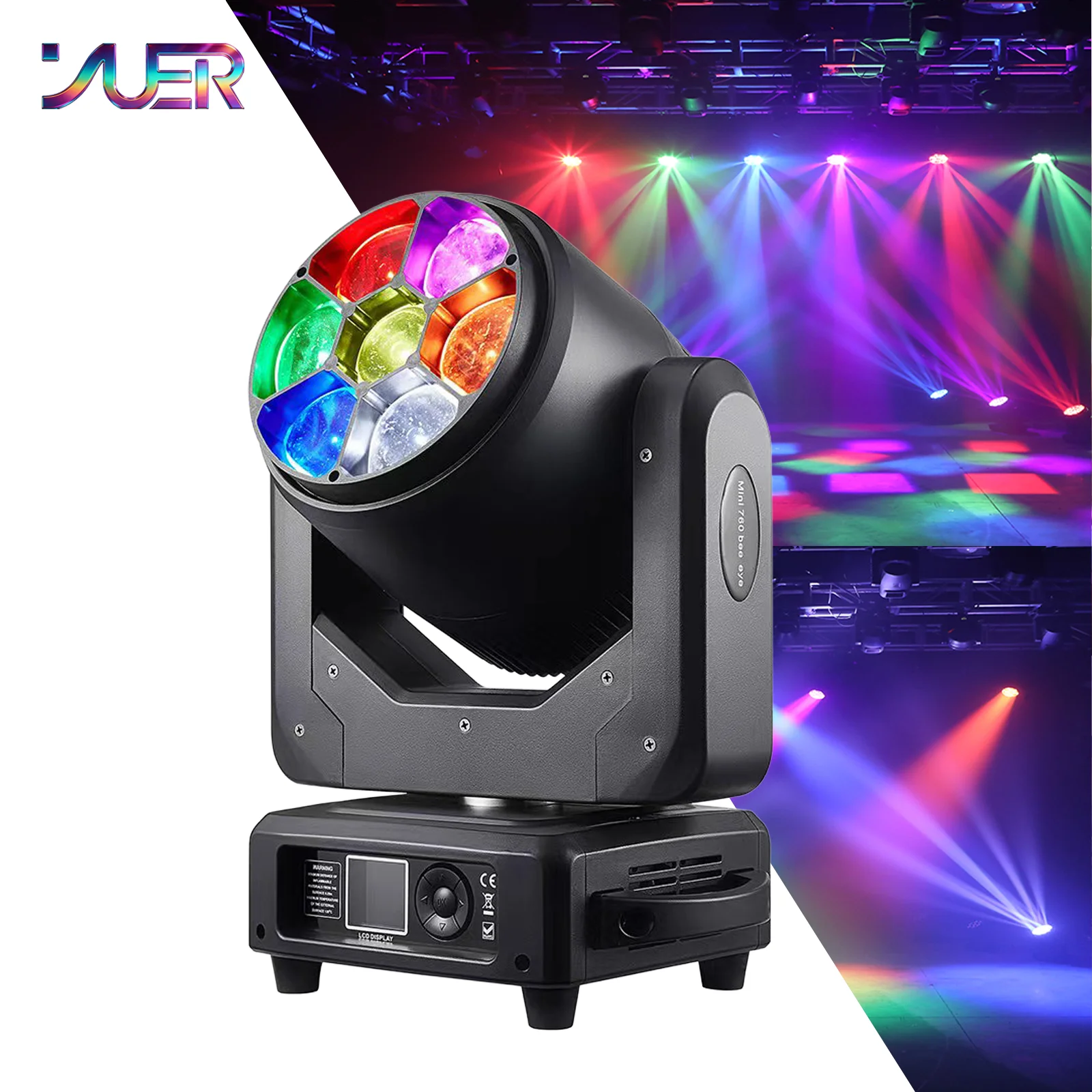 

7X60W LED RGBW Mini Bee Eye Moving Head Light Beam Wash Zoom Pixel Control DMX512 Stage Light For DJ Disco Party Wedding Event