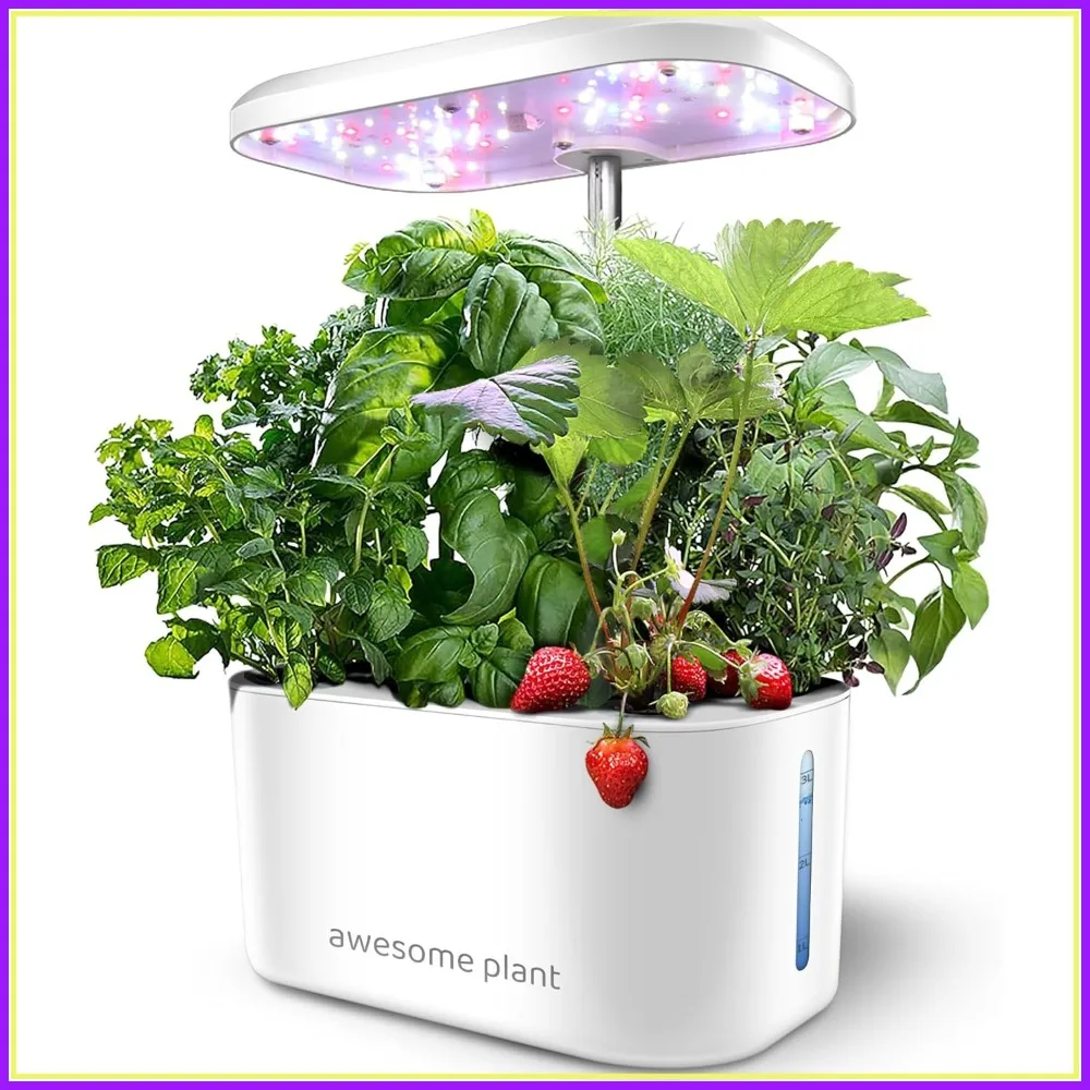 

6-Pod Hydroponics Growing System Kit, Indoor Garden with 3L Tank, 3 Grow Modes, Quiet Pump, Adjustable Height Up to 13", White