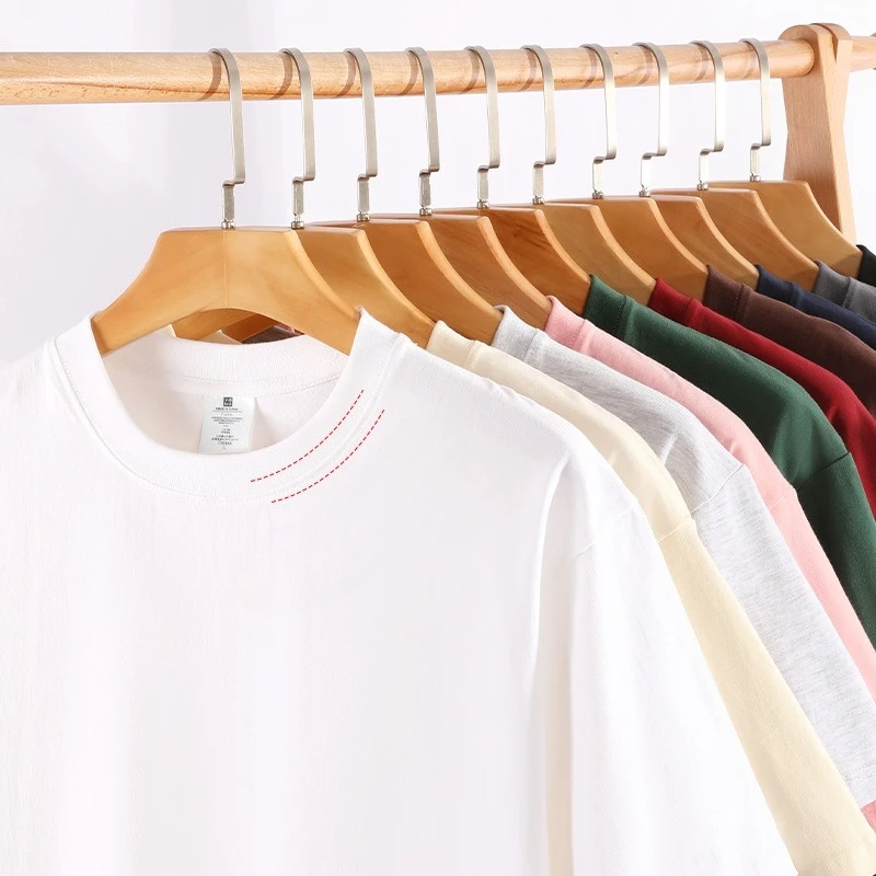 Short Sleeve T-Shirt Men's and Women's 200g Thickened Breathable Crew Neck Business Casual Top Couples Same Clothes