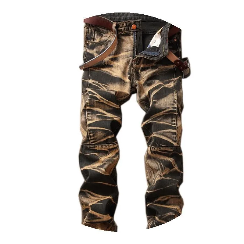 

Мужские джинсы с прямыми штанинами в стиле ретро, четыре цвета, классические длинные брюки, повседневные универсальные круглые брюки на весь год