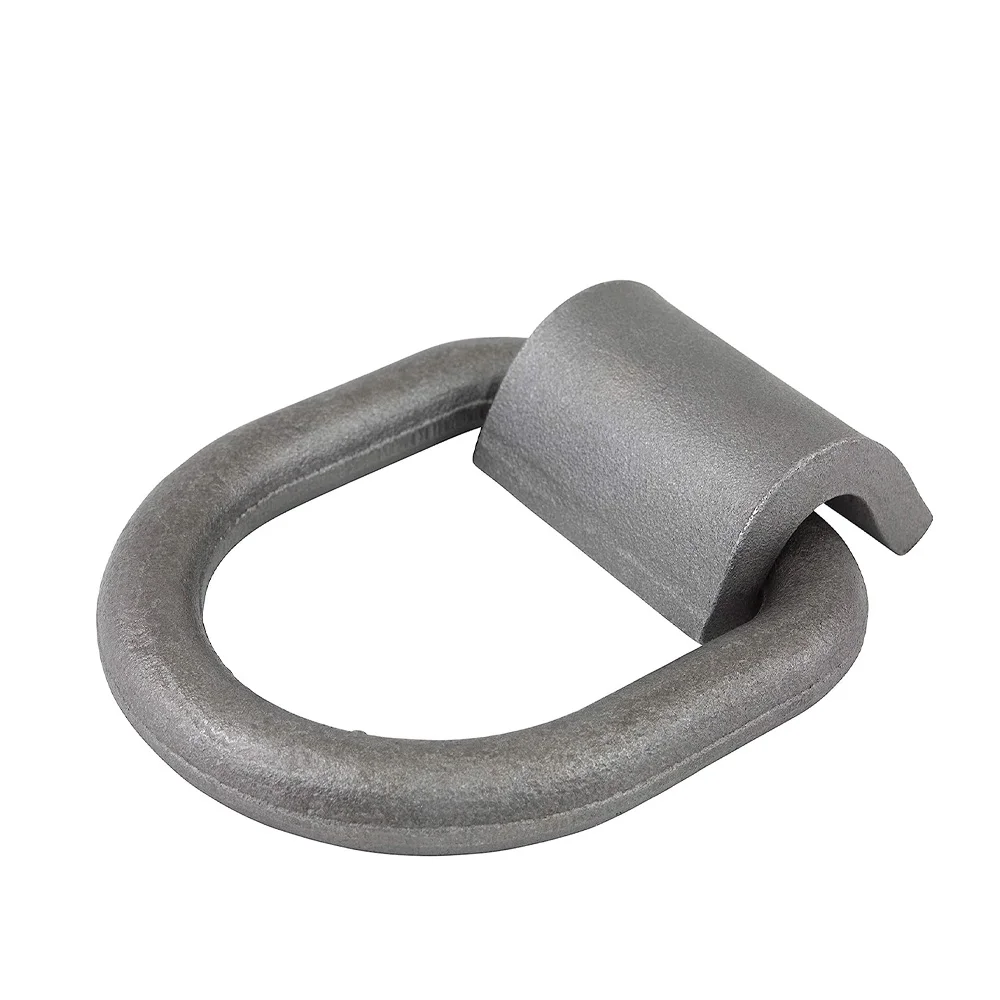 Solda no caminhão de reboque resistente D Ring, Amarre a âncora, Bolso de estaca, Aço forjado, D-Rings com clipe de solda, Pacote 8