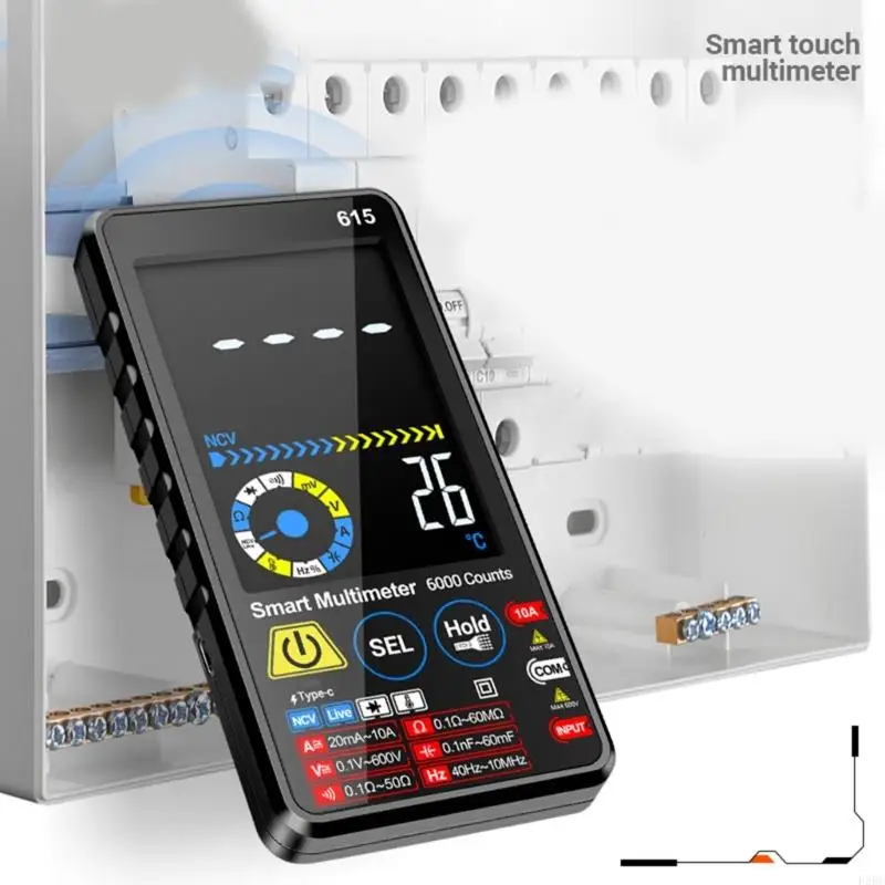 F26C Precisiones Altas Precisiones Digital 6000 Conts Auto Rango con NCV y Medición Temperatura Multímetro mano ABS