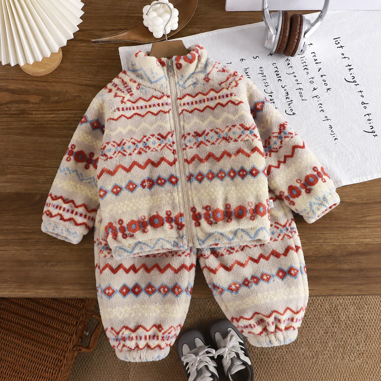 Kleinkinder-Set für Herbst und Winter mit Plusch-Futter, Verdickt, Cartoon-Motiv, Kinder-Hauskleidung, Gebürstetes Kinder-Set – Detail 14