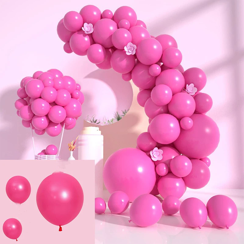 50 قطعة من بالونات اللاتكس الوردية المعدنية المتلألئة - زينة الزفاف وأعياد الميلاد والذكرى السنوية #3